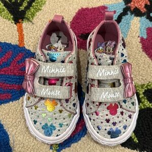 Minnie Mouse rainbow Velcro shoes for toddler, size 7